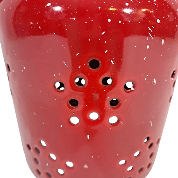 Red Speckled Metal Candle Flame Topper With Handles Camping Outdoor - Picture 3 of 12